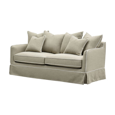 Slip Cover Only - Noosa Hamptons 2.5 Seat Sofa Natural W/White Piping