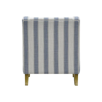 Bondi Armchair Blue Sky Stripe W/Blue Piping