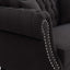 Vaucluse Buttoned 3 Seat Sofa Charcoal W/ Studs