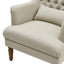 Bayside Natural Button Tufted Winged Armchair