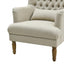 Bayside Natural Button Tufted Winged Armchair