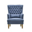 Bayside Navy Button Tufted Winged Armchair