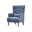 Bayside Navy Button Tufted Winged Armchair