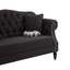 Vaucluse Buttoned Tuffed 2 Seat Sofa Charcoal W/ Studs