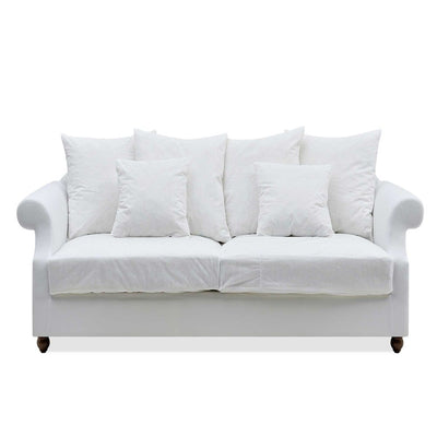 Slip Cover Only - Avalon Hamptons 3 Seat Sofa Natural W/White Piping