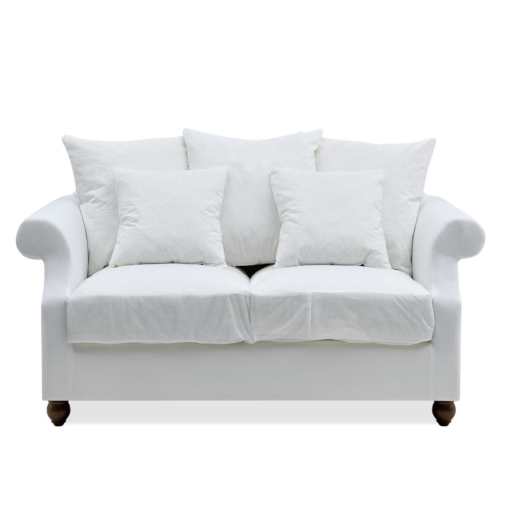 Slip Cover Only - Avalon Hamptons 2 Seat Sofa Natural W/White Piping