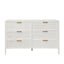 Santorini Hamptons 6 Drawer Timber/Rattan Dresser 140cm White