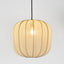 PUMPKIN CEILING PENDANT MEDIUM IVORY with Black Cord Drop