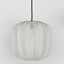 PUMPKIN CEILING PENDANT MEDIUM IVORY with Black Cord Drop