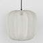 PUMPKIN CEILING PENDANT LARGE IVORY with Black Cord Drop