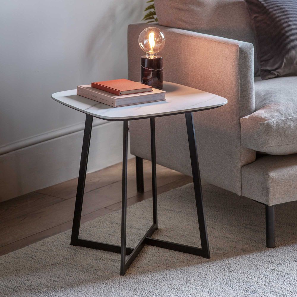 Finsbury Side Table White Marble