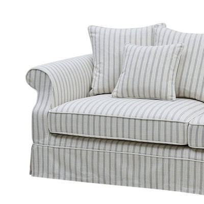 Slip Cover Only - Avalon Hamptons 3 Seat Sofa Stone Stripe