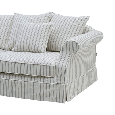 Slip Cover Only - Avalon Hamptons 3 Seat Sofa Stone Stripe