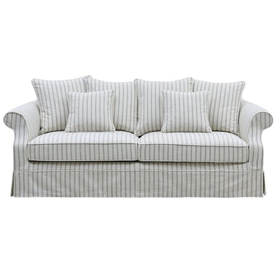 Slip Cover Only - Avalon Hamptons 3 Seat Sofa Stone Stripe