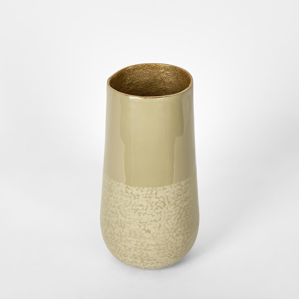 Elsa Short Vase Beige Gloss