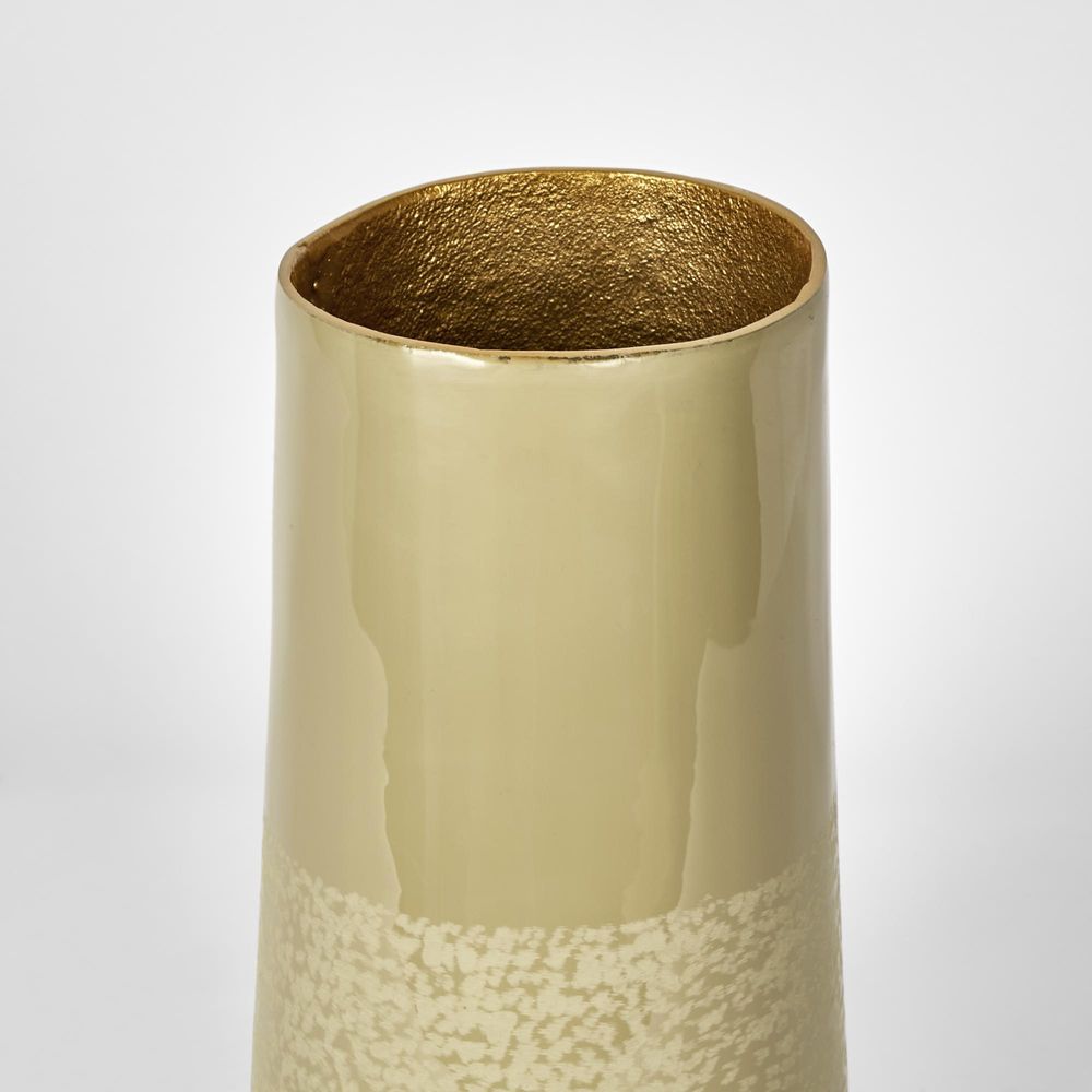 Elsa Short Vase Beige Gloss