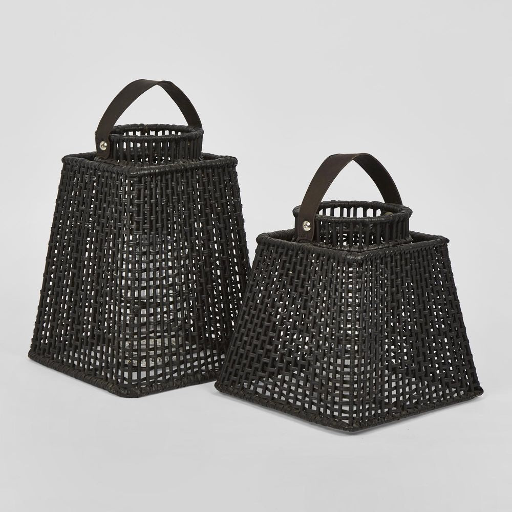 Eden Rattan Lantern Square Large Black