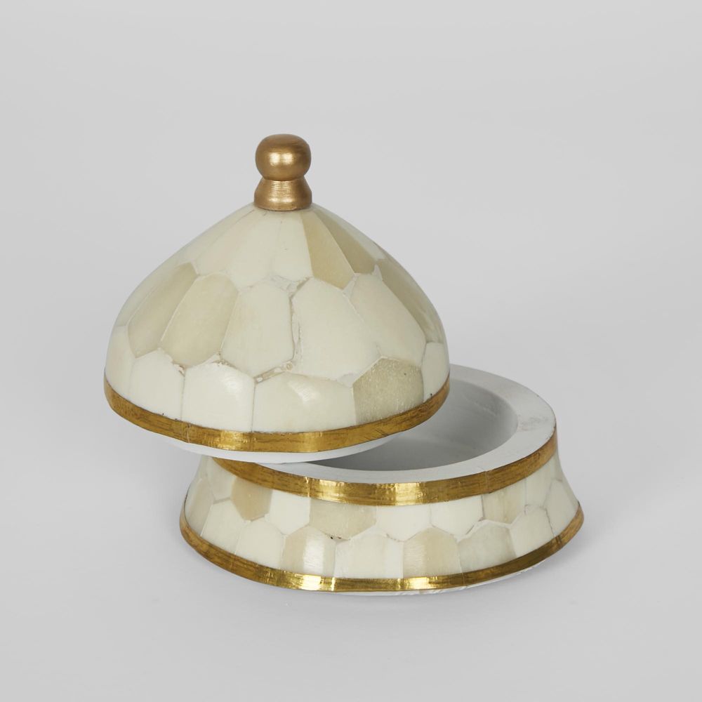 Suki Brass Box Small White