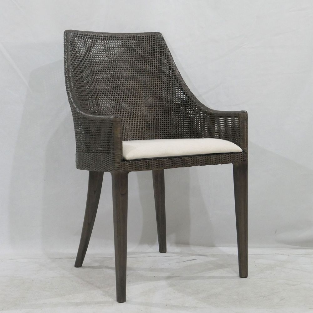 Charlotte Rattan Dining Chair Soild Brown