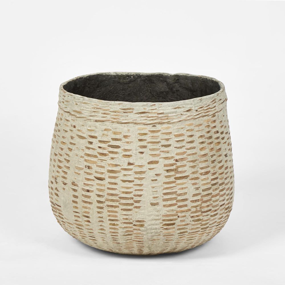 Esparta Cement Coated Bamboo Planter MED