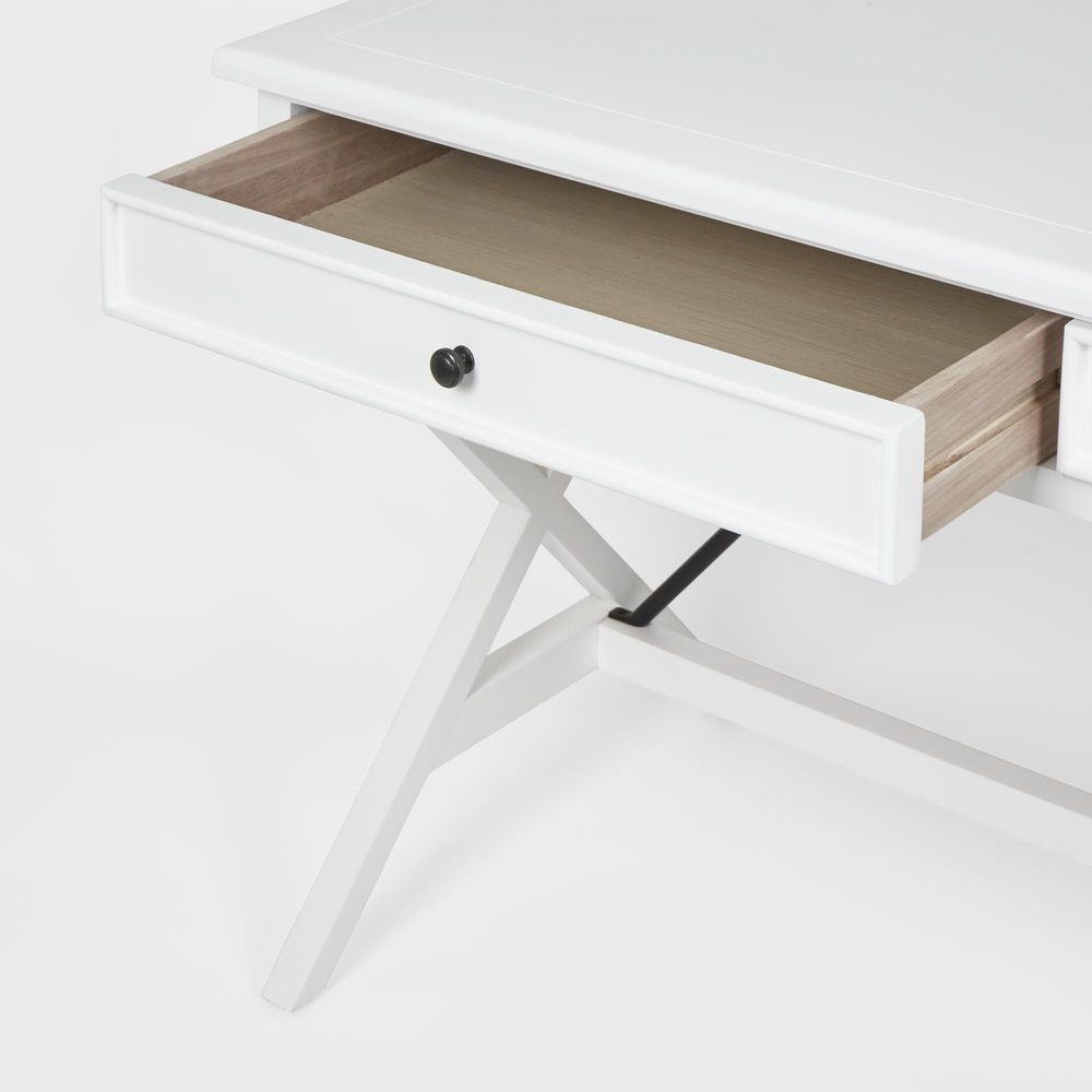 Amos Oak Desk White