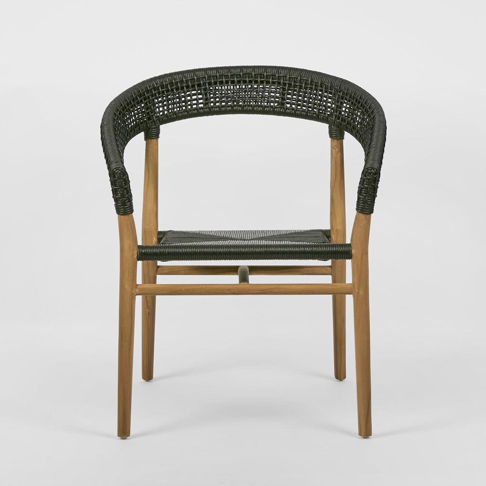 Cove Teak & Synthetic Dining Chair Black -Outdoor