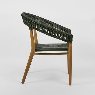 Cove Teak & Synthetic Dining Chair Black -Outdoor