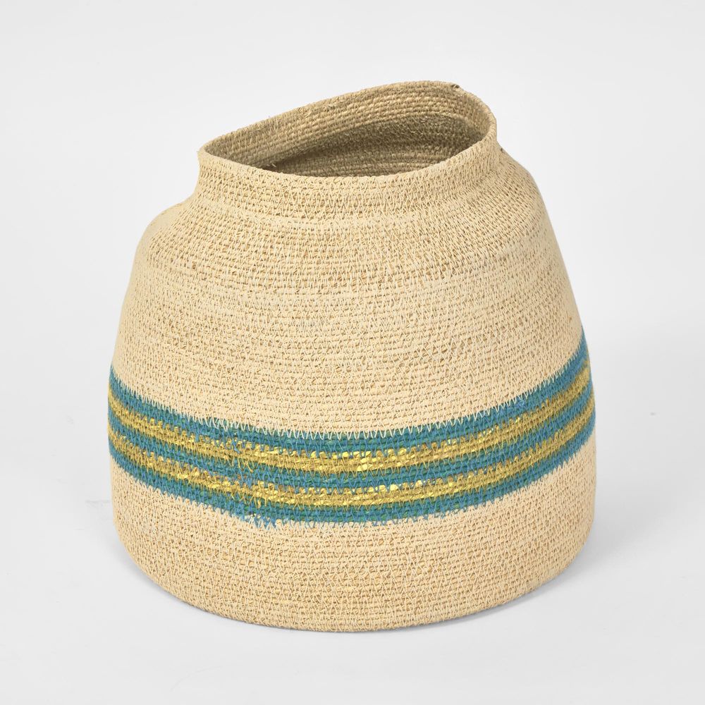 Thia Woven Basket Blue & Green