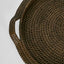 Paume Rattan Round Serving Tray with Handles Antique Brown