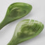 IDRA Swirl Resin Salad Servers Green