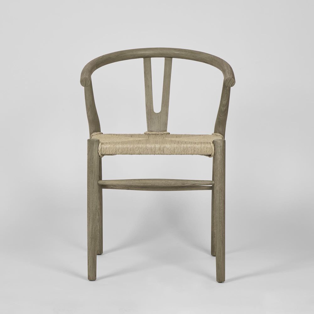 Arc Wishbone Chair Grey/Natural