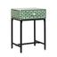 Stella Bone Inlay Bedside Table Green/White