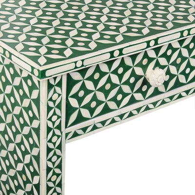 Stella Bone Inlay Console Table Green/White