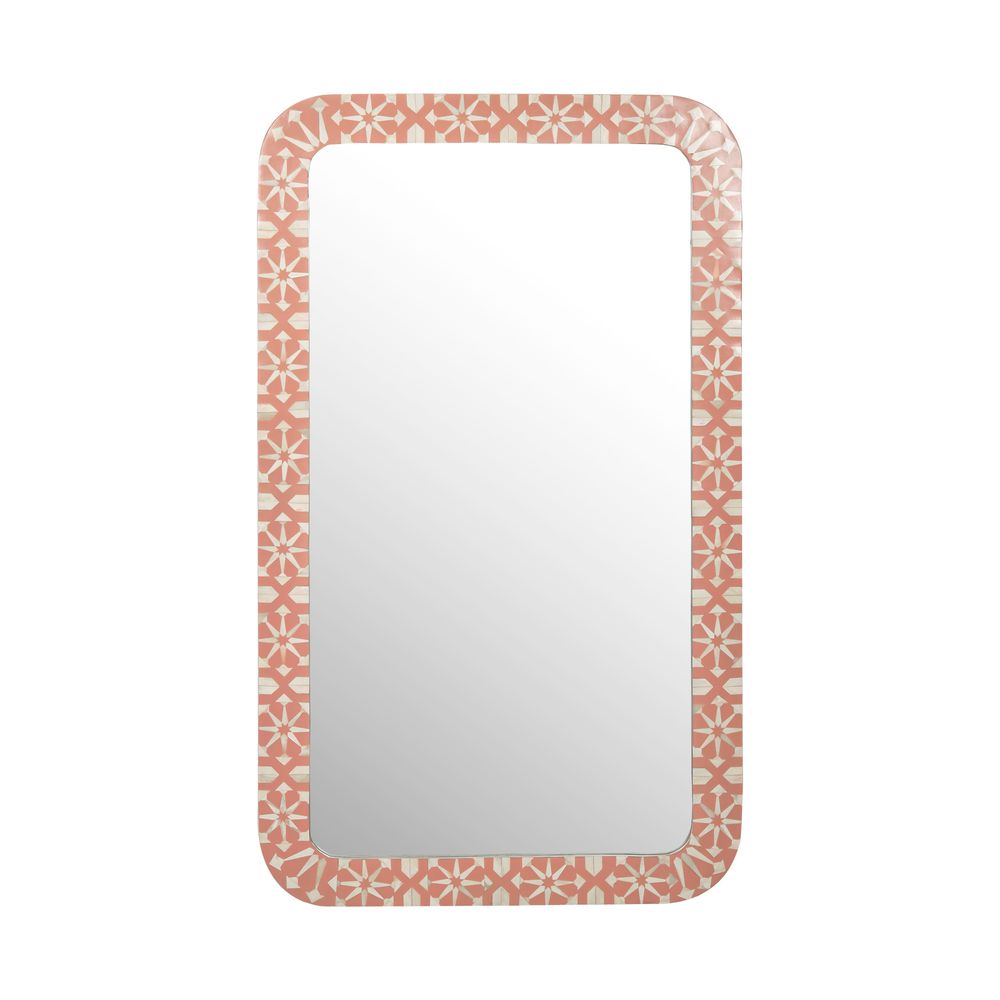 Adina Bone Inlay Mirror Peach/White