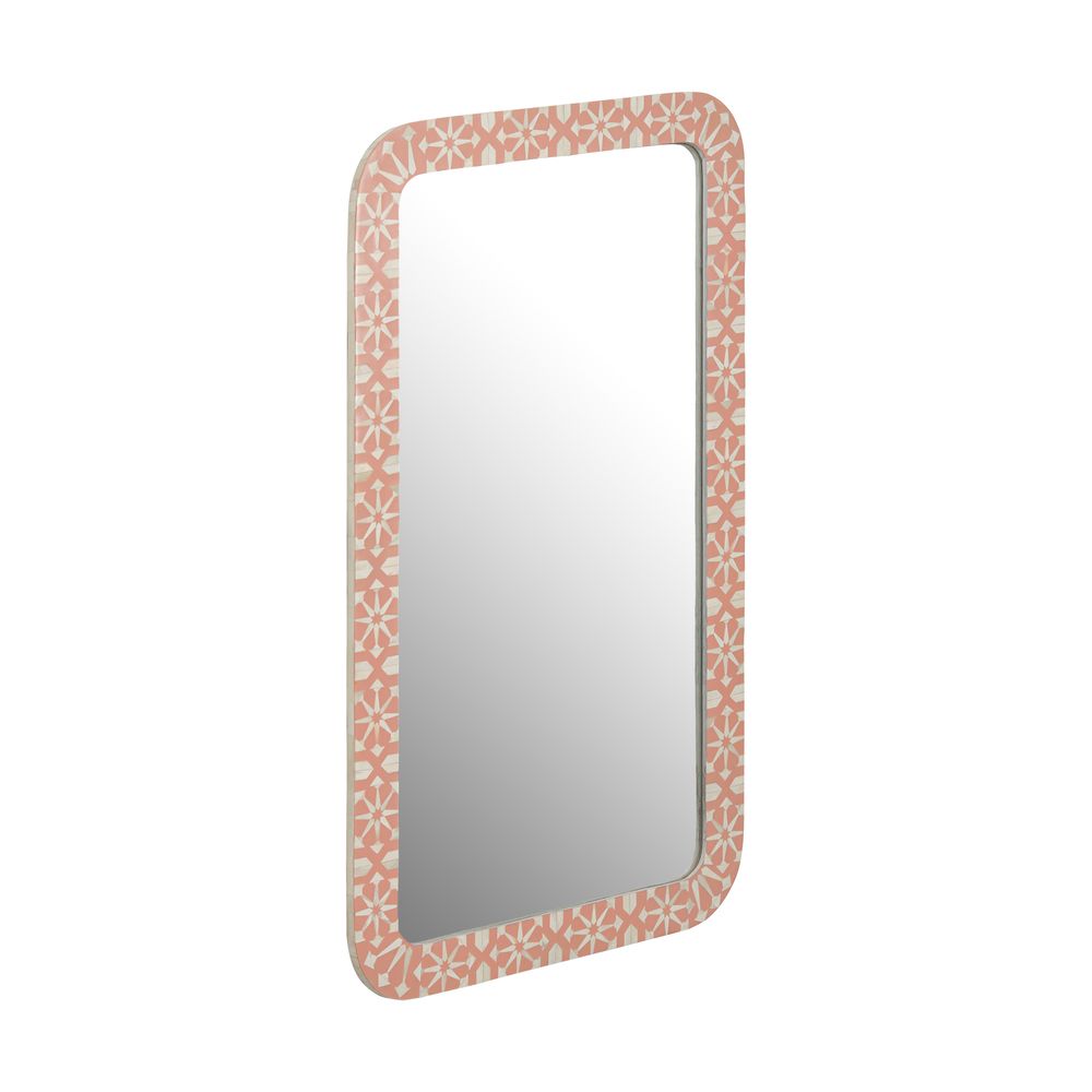 Adina Bone Inlay Mirror Peach/White