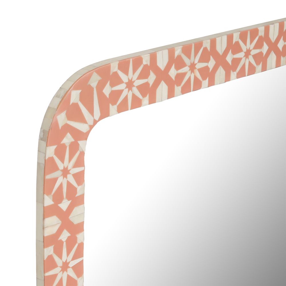 Adina Bone Inlay Mirror Peach/White