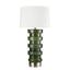 Remy Green Glass Table Lamp & White Shade