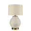 Forbes White Sandstone Table Lamp & Linen Shade