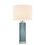 Serento Blue Glass Table Lamp & White Shade