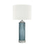 Serento Blue Glass Table Lamp & White Shade