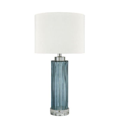 Serento Blue Glass Table Lamp & White Shade