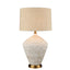 Caufield White Sandstone Table Lamp & Linen Shade