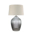 Misty Glass Table Lamp with Natural Linen Shade