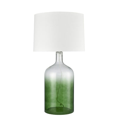 Henley Green Glass Table Lamp & White Shade