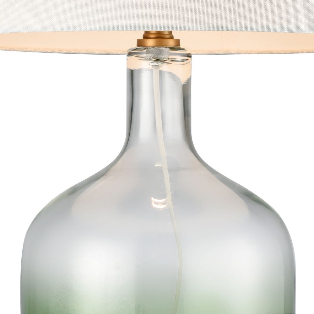 Henley Green Glass Table Lamp & White Shade