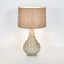 Petal Ceramic Table Lamp with Natural Linen Shade