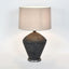 Meridien Black Lamp with Natural Linen Shade