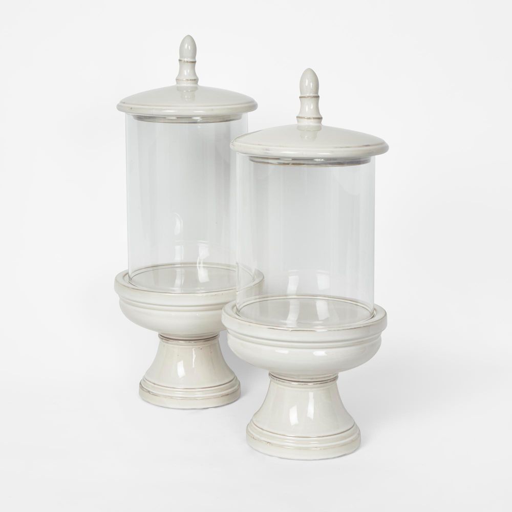 Nini Candle Holder with lid White Medium