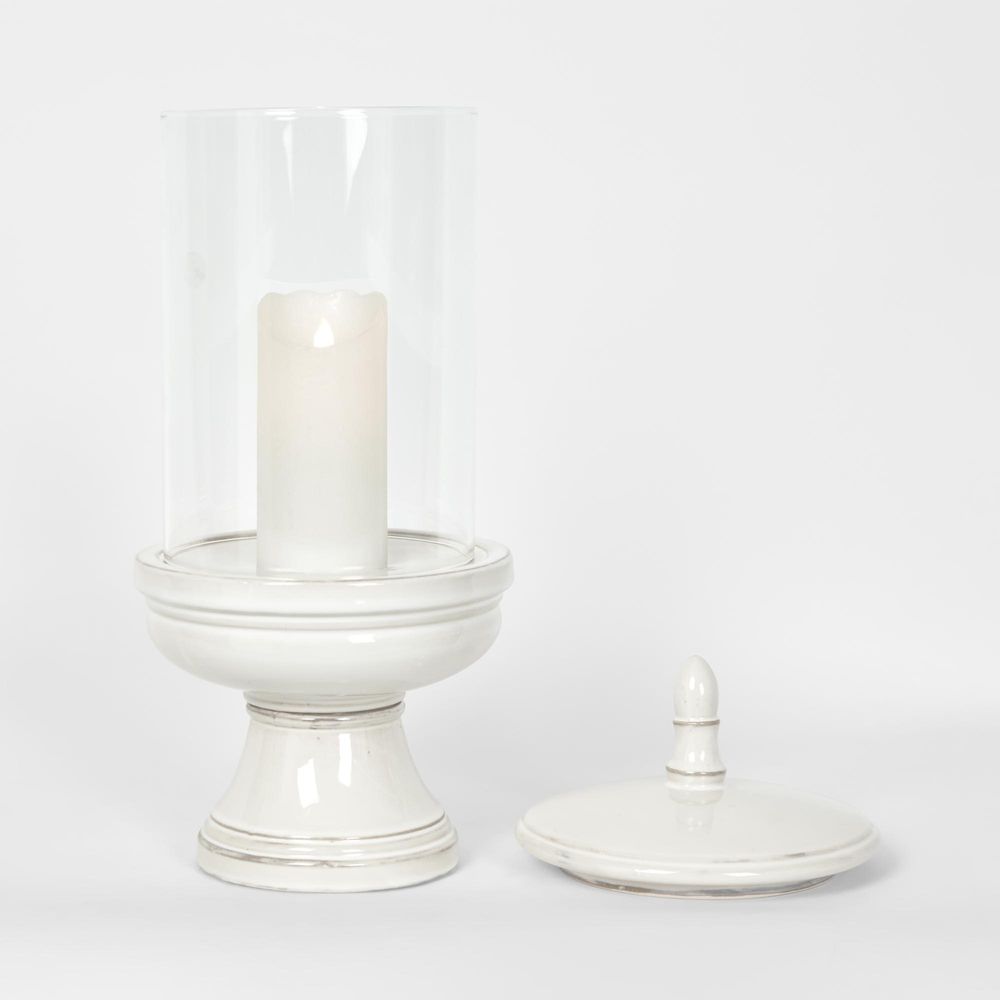 Nini Candle Holder with lid White Large