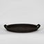 Paume Rattan Round Serving Tray with Handles Black